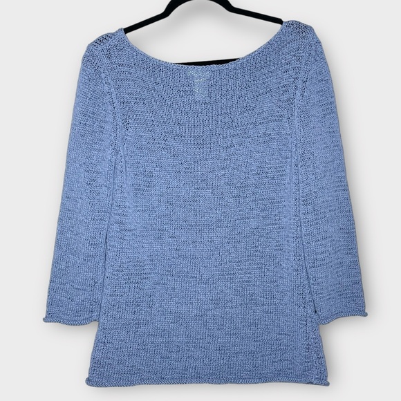 CALVIN KLEIN coastal blue beachy loose knit ballet neck sweater size XL - Picture 3 of 5